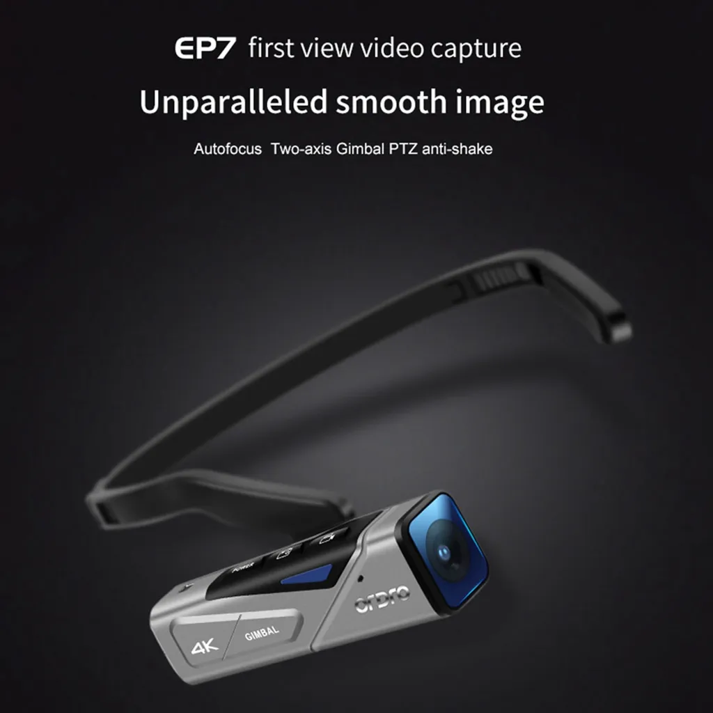 Caméra embarquée frontale 4K portable grise avec vision large de 120°