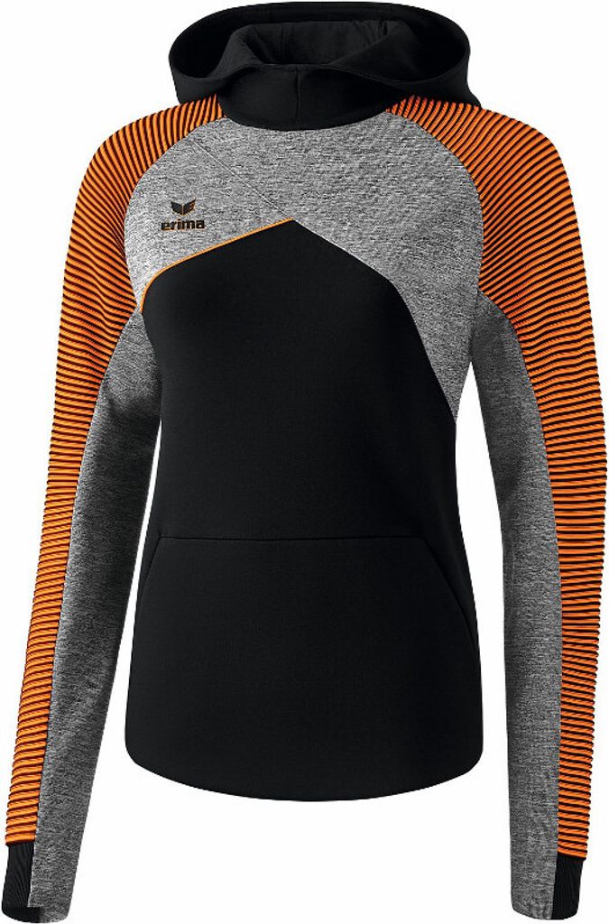 Erima Premium One 2.0 Kapuzensweat Damen - Weiß / Curacao / Schwarz | Größe: 42