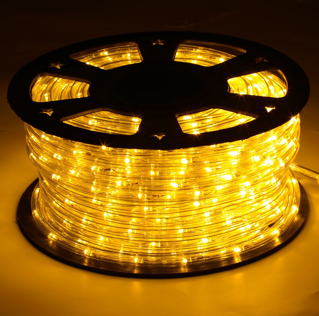 TolleTour LED Lichtschlauch Lichterkette Beleuchtung Gelb 10 Meter LED für Drinnen/Draußen Weihnachten Beleuchtung Dekoration Lichterschlauch