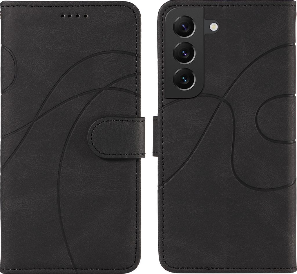 Brieftaschenetui für Samsung A05S, Klapphülle aus Leder mit Standfunktion, Farbe: Schwarz