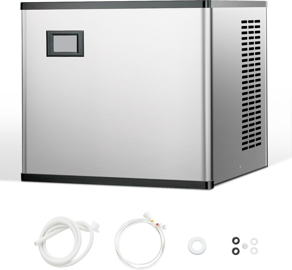 VEVOR Eiswürfelbereiterkopf, gewerblicher Eisbereiter (nur Kopf), 136 kg/Tag, Edelstahl + PE-Kunststoffkopf, Eiswürfelbereiterkopf