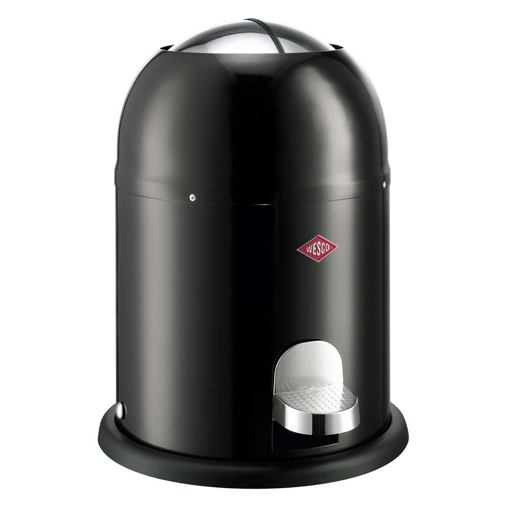 Wesco Mini Master Kosmetik-Treteimer, Abfalleimer, Mülleimer, Kosmetikeimer, Stahlblech, Schwarz, 6 L, 180112-62