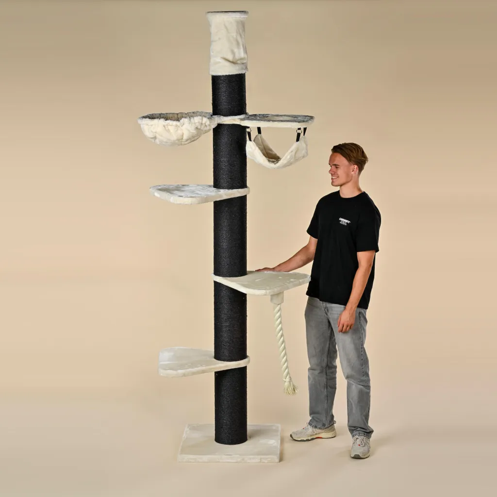 Arbre à chat Maine Coon Tower Crown Blackline Crème - RHRQuality 240cm
