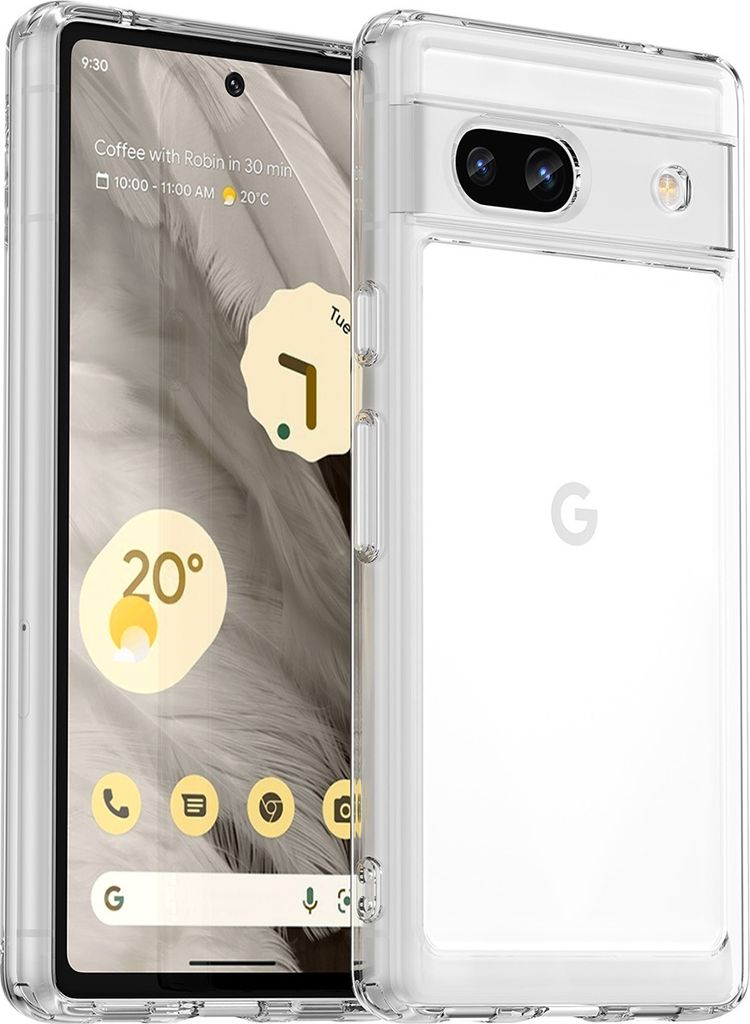 Google Pixel 7A Hülle, Klar Rückseite Stoßfeste TPU Silikon Bumper Schutzhülle für Google Pixel 7A Transparent