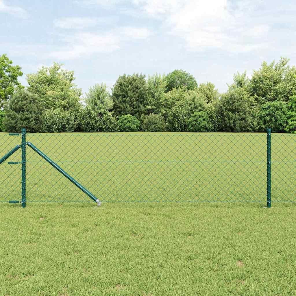 vidaXL Zaunpfosten Grün 10 x 0,4 m (60 x 60 mm Maschen) Stahl und PVC