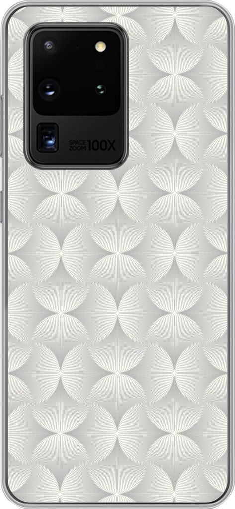 MuchoWow Handyhülle Schutzhülle Hülle für Telefoonhoesje Samsung Galaxy S20 Ultra Muster - Silber - Retro Silikon Softcase Handy Hülle - Kar...