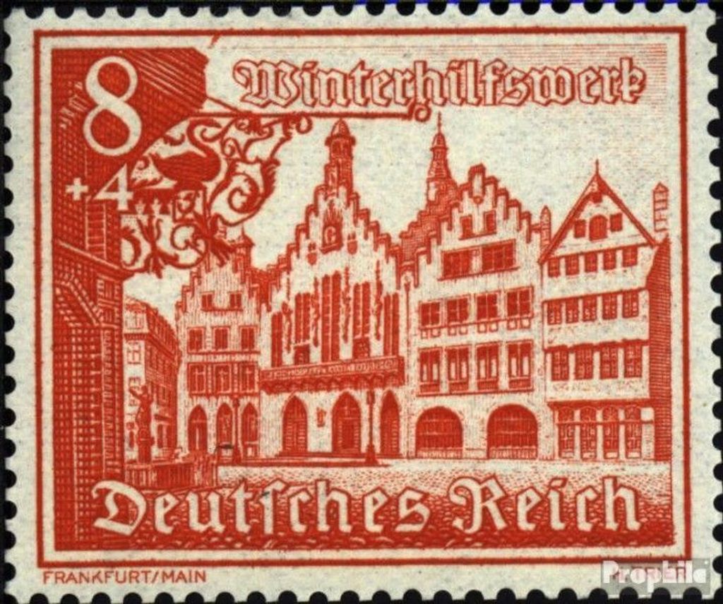 Briefmarken Deutsches Reich 1939 Mi 734 mit Falz Winterhilfswerk: Bauwerke