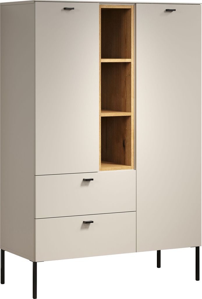 trendteam Wohnen Sao Paulo Highboard Kaschmir/Evoke Eiche Produktbild 