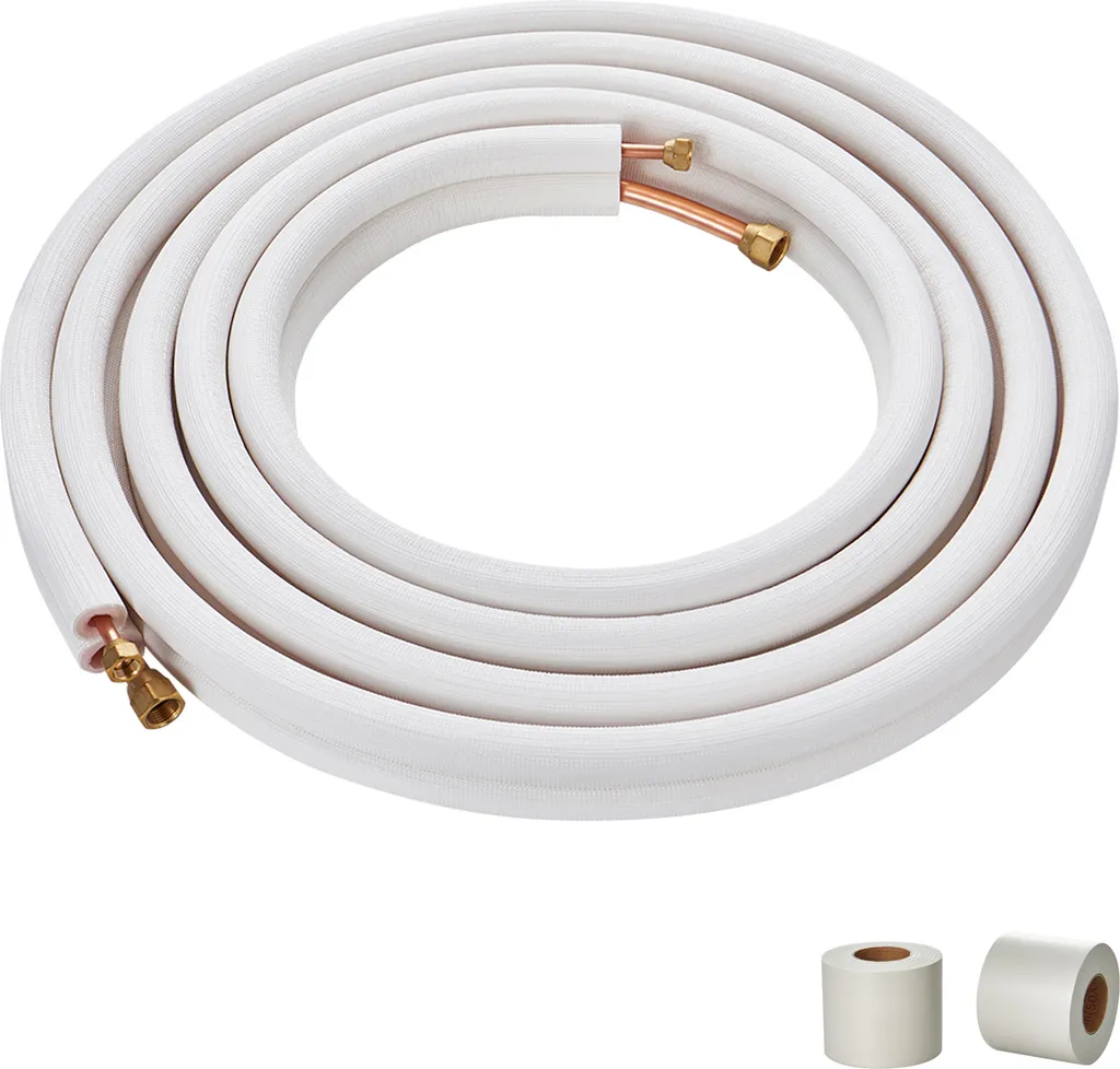 Tubes cuivre climatisation 6.4mm 9.5mm avec isolation triple couche 7.6m