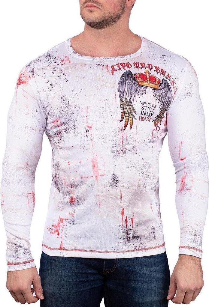 Cipo & Baxx Herren Longsleeve CL497 Weiß M