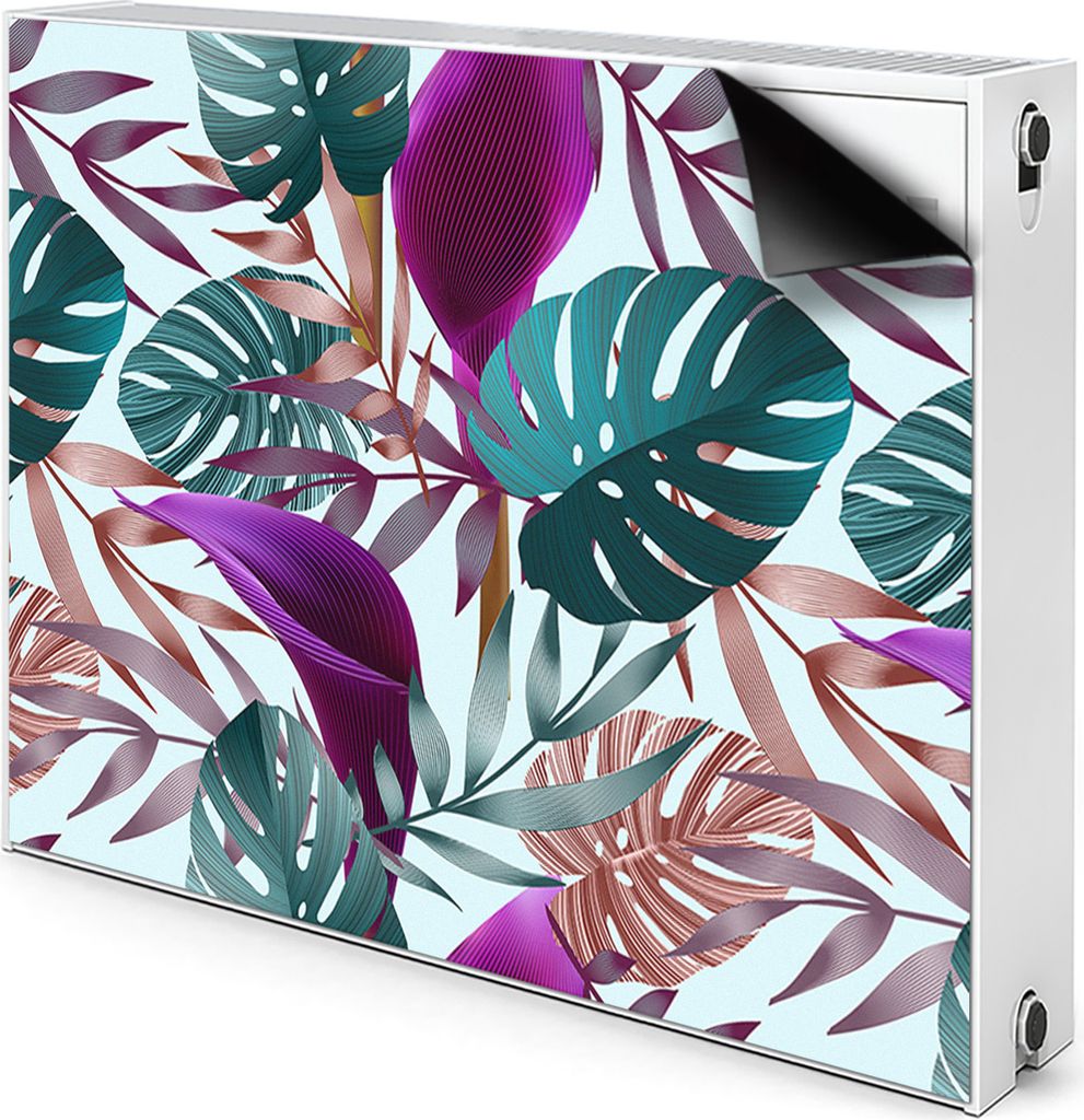 Magnet Heizung Verkleidung Abdeckung Heizung Heizkörperabdeckung 110x60 cm - Tropisch, Blätter