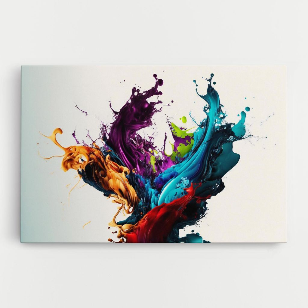 ARTHUB Leinwandbild 30x40 cm, Dark Purple Splash | Wohnzimmerdekoration, Hängende Bilder, Wanddekoration, Heimdekoration, Abstrakte, Lebendige F...