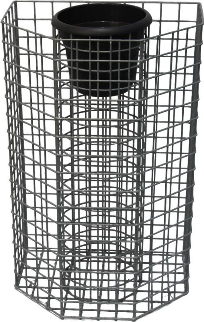 Blumensäule achteckig halb, Höhe 82 cm, MW 5 x 5 cm, feuerverzinkt inkl. Topf