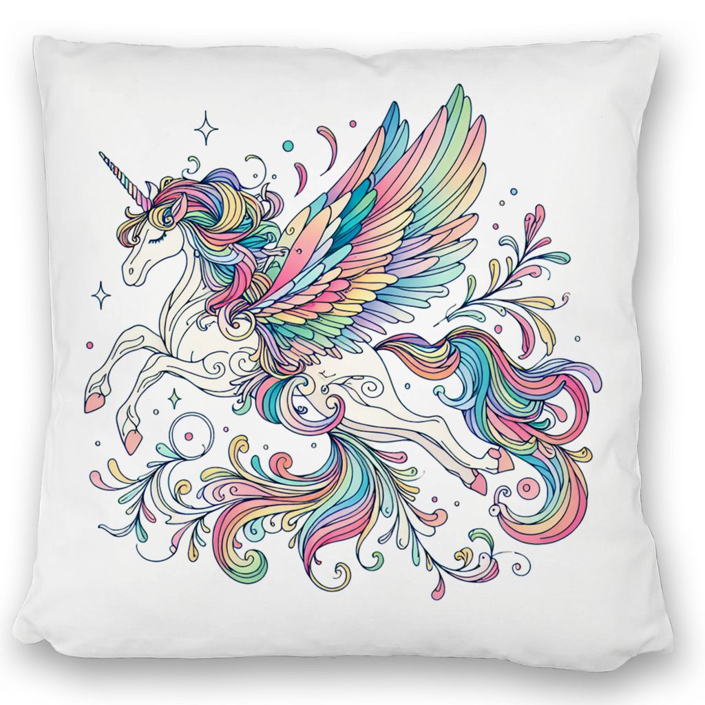 Einhorn in pastellfarben Kissen satiniert