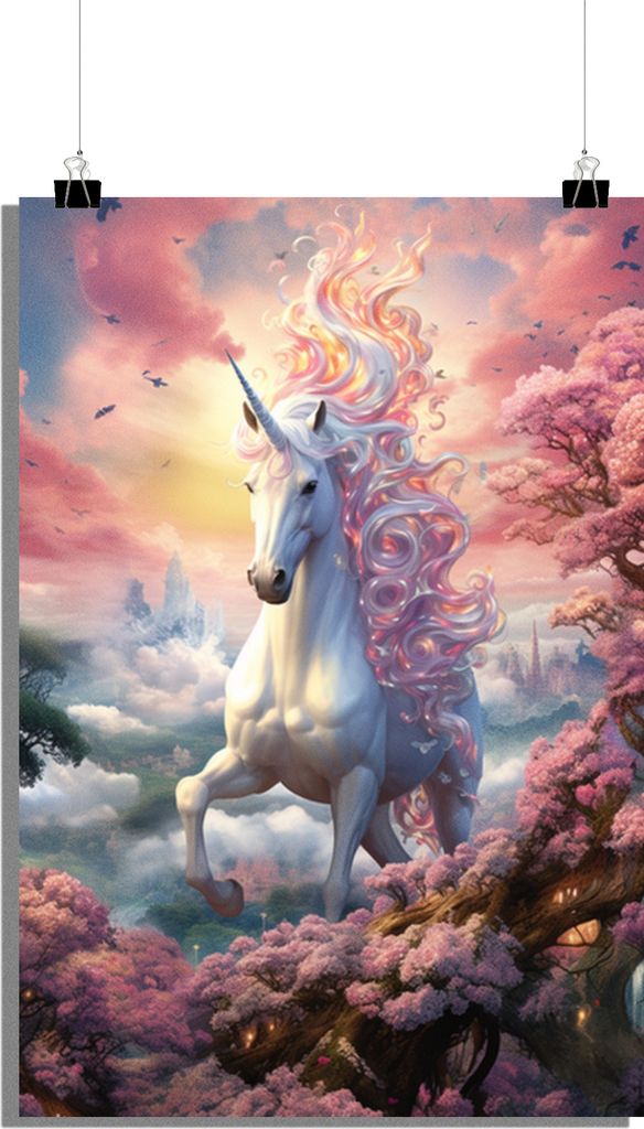 Einhorn Poster - Fantasie Poster - Kunst Poster - 51x71cm - Perfekt zum Einrahmen