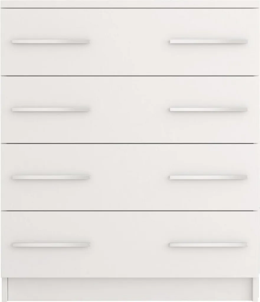 Commode 4 tiroirs blanche 80 cm OMEGA I : le meuble de rangement idéal