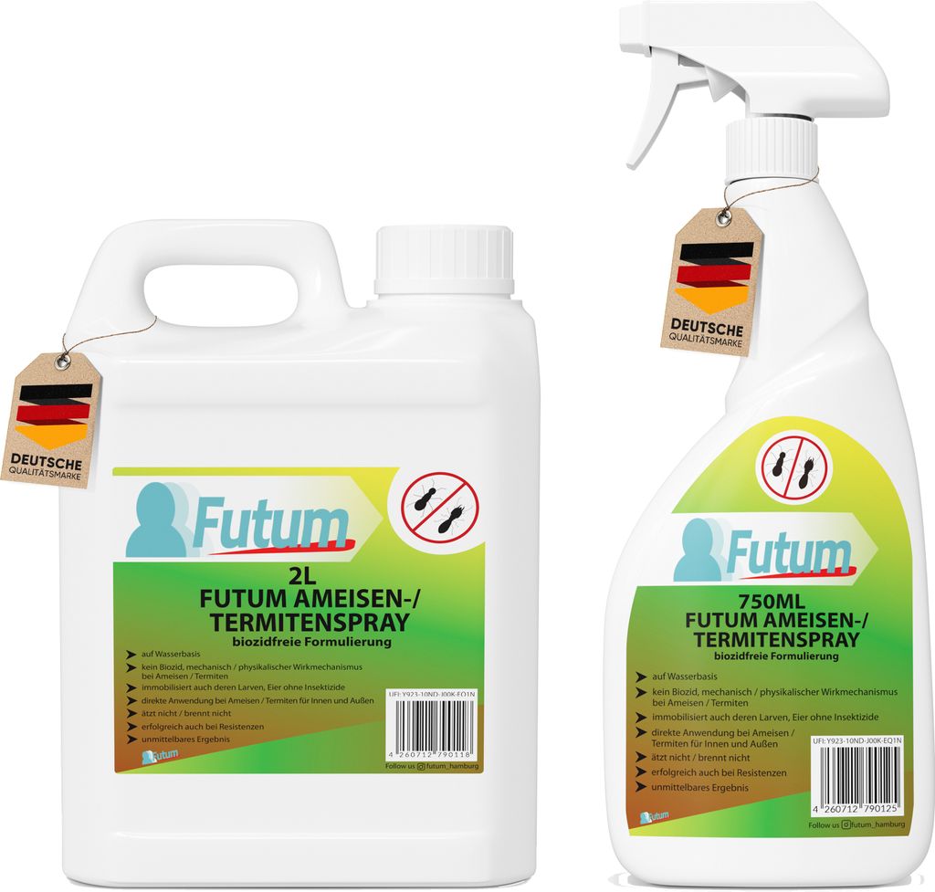 Futum 2L+500ml Anti Ameisen Mittel Spray Gift gegen frei Produktbild 