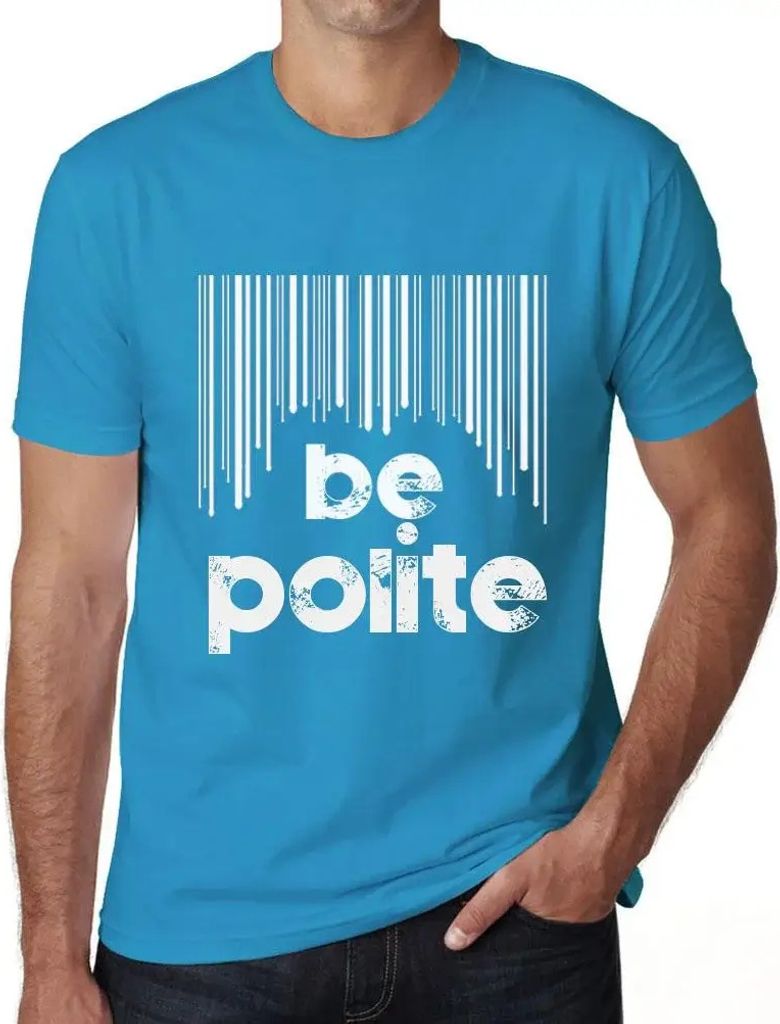 Herren Grafik T-Shirt Barcode höflich sein – Barcode Be Polite – Öko-Verantwortlich Vintage Jahrgang Kurzarm Lustige Druck Geburtstag Geschen...