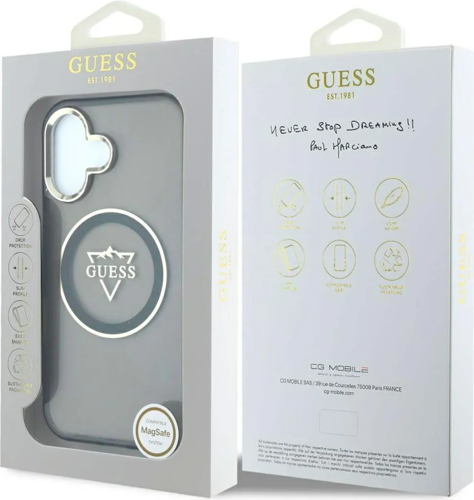 Etui Guess Iml Metal Mountain Logo Magsafe Do Iphone 16 Czarny - 8