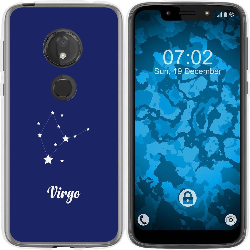 PhoneNatic Case kompatibel mit Motorola Moto G7 Play Silikon-Hülle SternzeichenVirgo M2