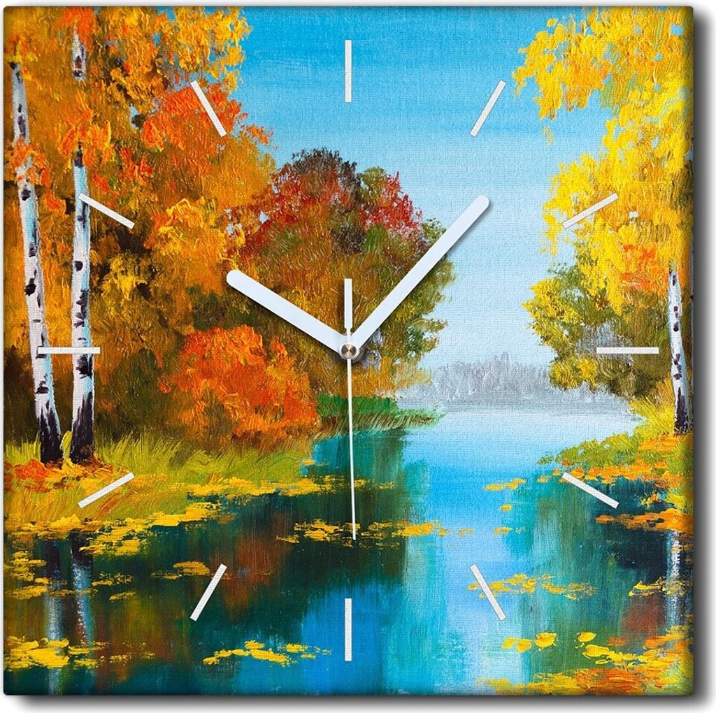 Coloray Uhr auf Leinwand 30x30 cm Wand Uhr Dekoration Produktbild 