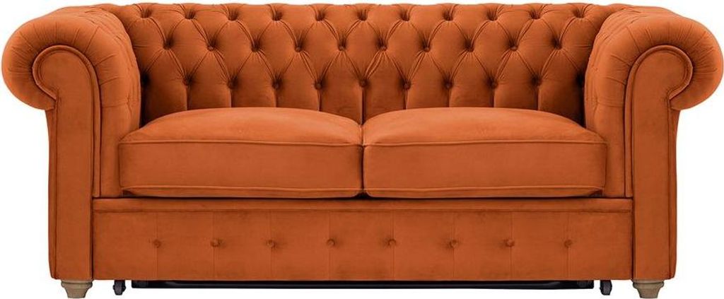 2-Sitzer Schlafsofa Chesterfield Max Borneo-Velluto 33-wax black