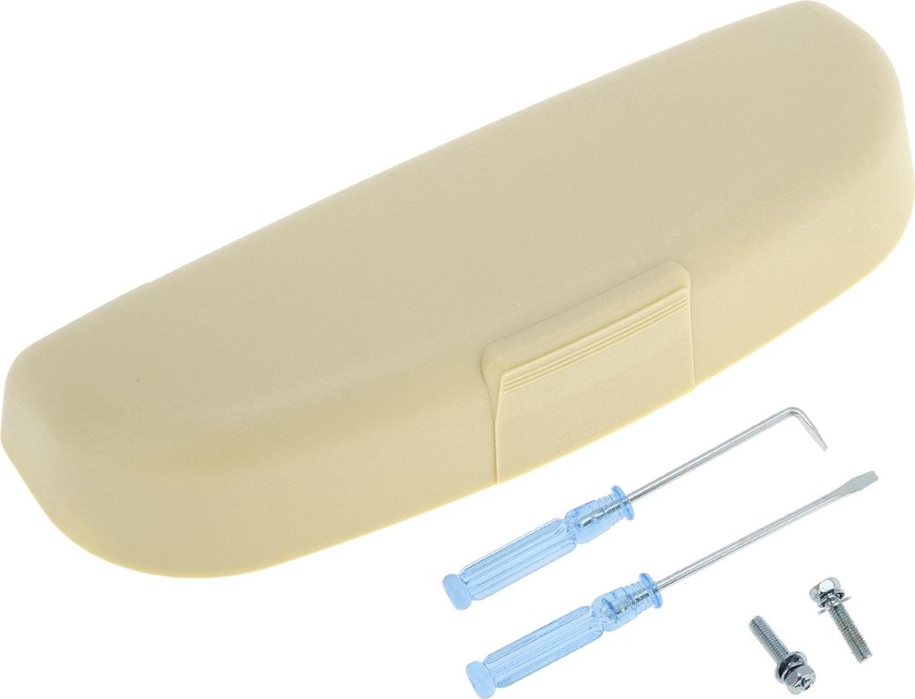 Auto-Sonnenbrillenetui für Mitsubishi Lancer 2009-2024 Brillenhalter Aufbewahrungsbox Kunststoff Beige 1 Set
