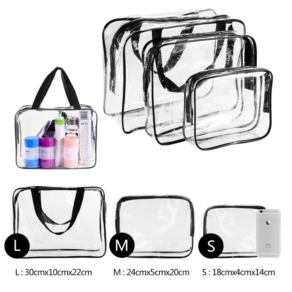 5 Stück Transparente PVC-Kulturbeutel – Mit Reißverschluss, Wasserdicht, Für Reise & Organisation
