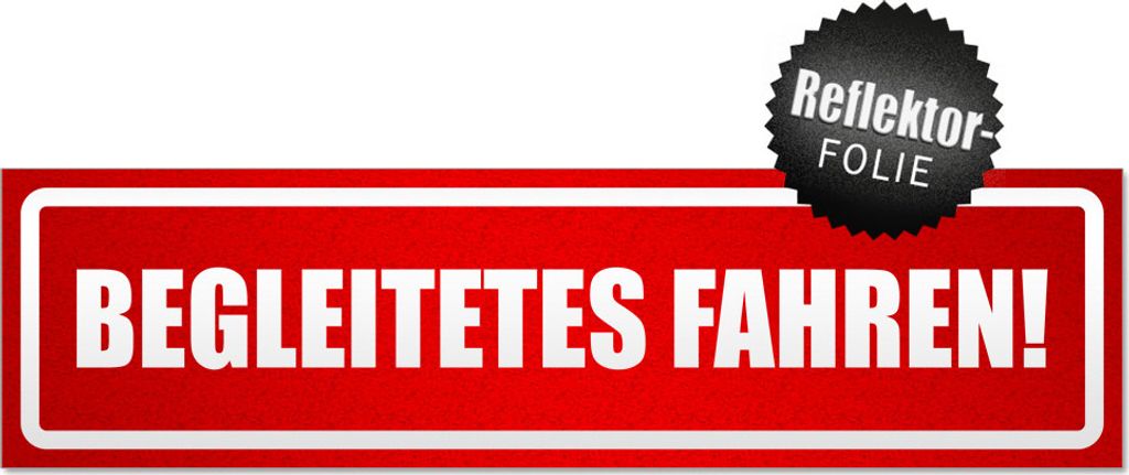 Begleitetes fahren invertiert Magnetschild Schild magnetisch