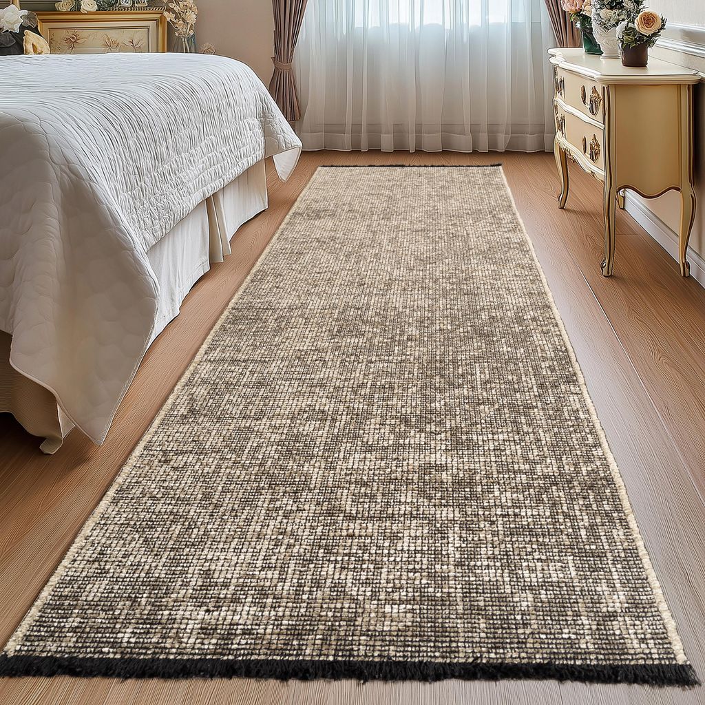 Teppium, Baumwolle Teppich Chenille Waschbar, Boho-Stil, Rutschfest & Weich, für Wohnzimmer, Schlafzimmer, Grösse: 80x250 cm