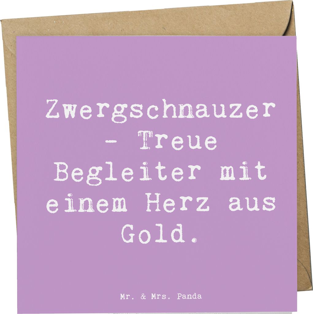 Mr. & Mrs. Panda Grußkarte Spruch Zwergschnauzer Herz - Lavendeltraum - Geschenk, Hunderassen Vielfalt, zuverlässige Freunde, Eigenschaften, Char...