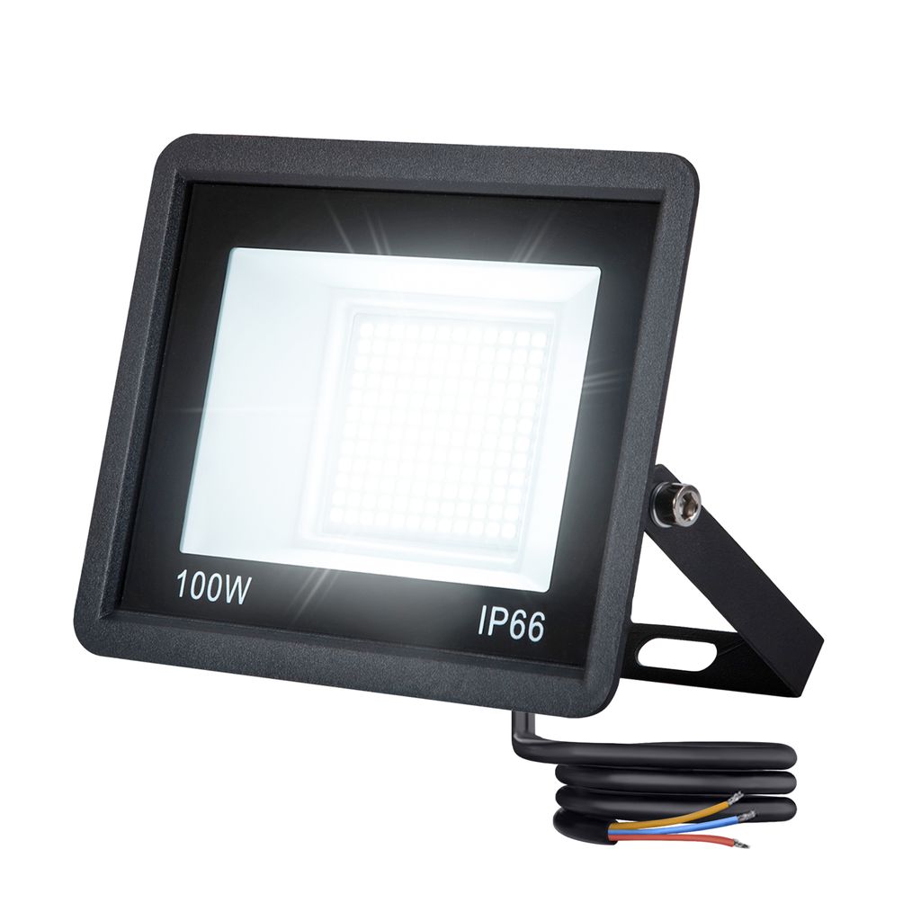JNGLGO 5x100W LED Strahler Außen Kaltweiß Fluter Flutlicht IP66 Wasserfest Scheiwerfer mit Wandmontage Halterung Baustrahler für Hinterhof Flur ...