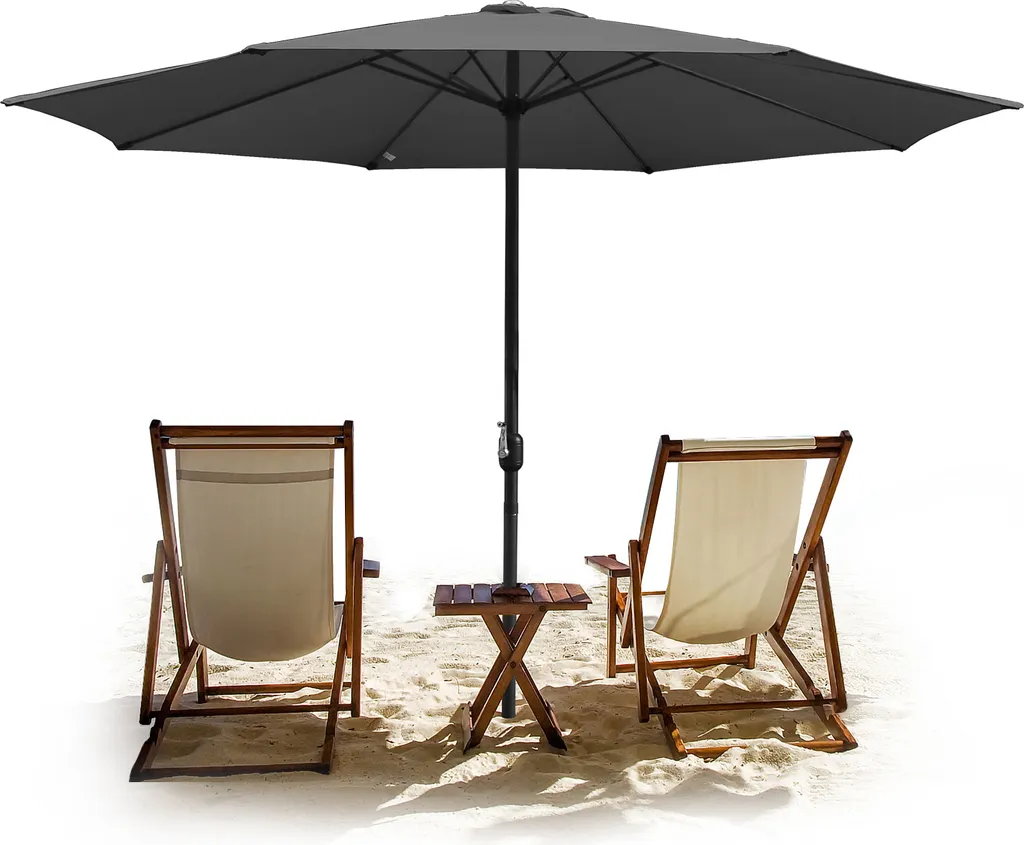 Ombrellone Professionale Mercato 350cm Hengda Grigio Ferro
