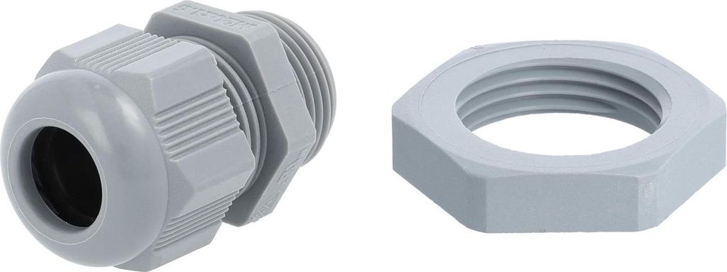 STEX24 PA Verschraubung mit Gegenmutter - STEX24 Eigenmarke M20x1,5 VPE 50 Polyamid (PA) Gewindelänge 9,0mm - 1 Stück