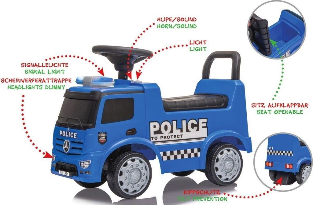 Jamara Rutscher Mercedes Antos Polizei   blau             Produktbild 