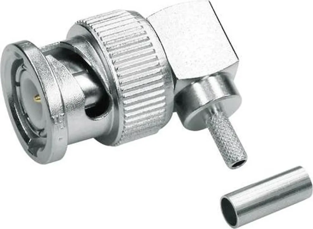 Fiche BNC Mâle Coudée 90° à Sertir 50 Ohm G07 pour Câble Coaxial RG316