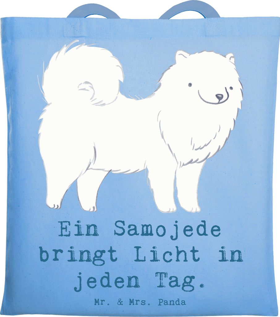 Mr. & Mrs. Panda Tote Bag Samojede Licht - Sky Blue - Geschenk, Hunderasse, Hunderassen Charakter, Laptoptasche, Hundeliebhaber, körperliche Ausla...
