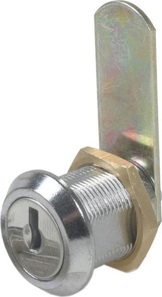 A single lock with a keyhole and a metal latch is shown against a white background.