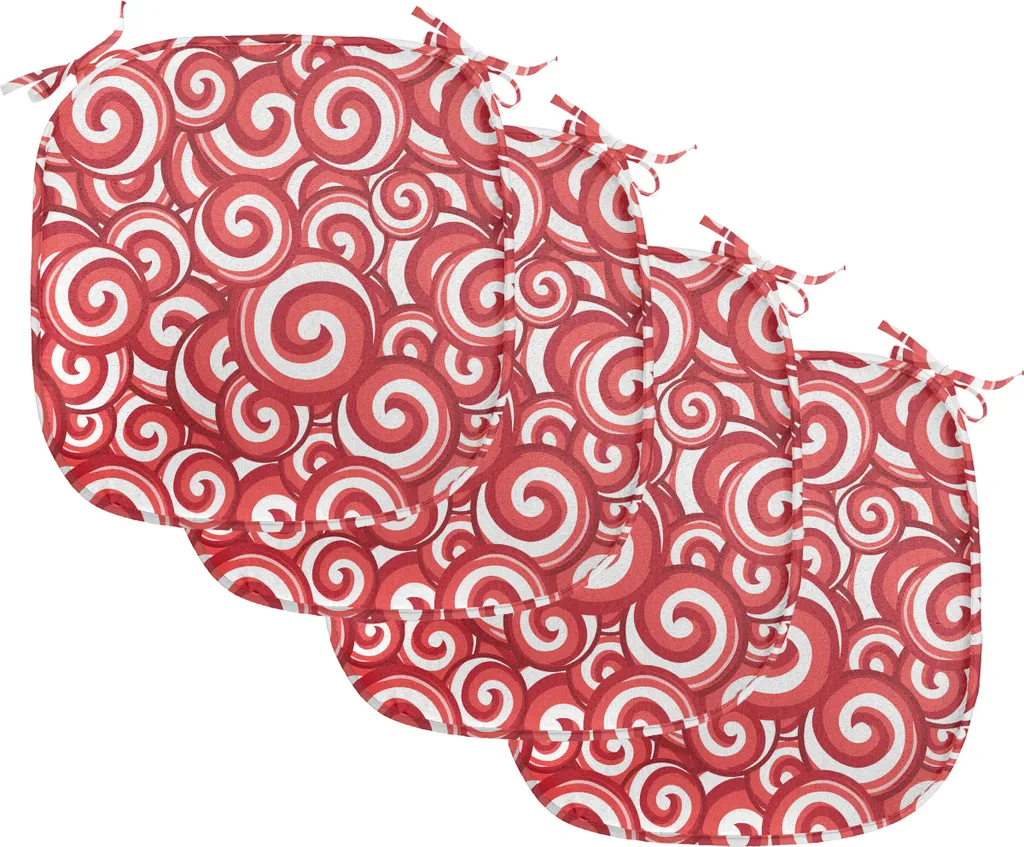 Cuscini Sedie ABAKUHAUS 40x40 Impermeabili Rosso Corallo Festive Spiral