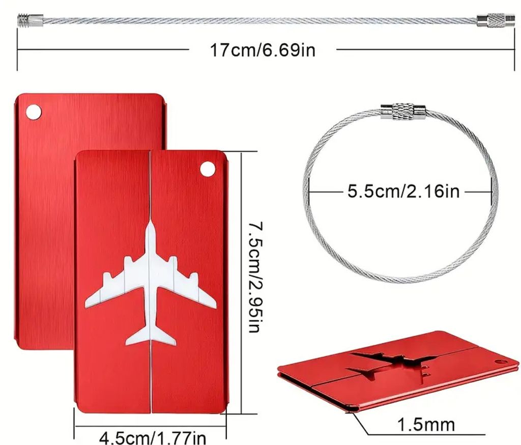 Gepäckanhänger Mit Roten Herzen - Stylischer Kofferanhänger Für Reisen