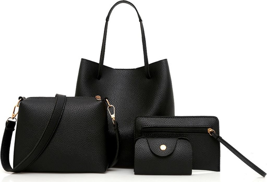 4Pcs Damen Mode einfarbig weiches Kunstleder Umhängetasche Produktbild 