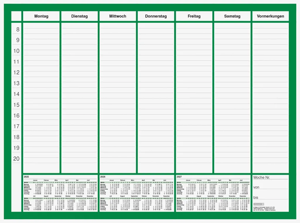 Organiseur de bureau sous-main 25-27 pour noter vos rendez-vous