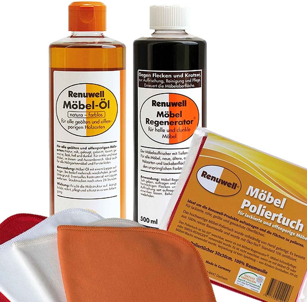 Renuwell Möbel Öl 500 ml - Regenerator 500 ml - Möbel Produktbild 