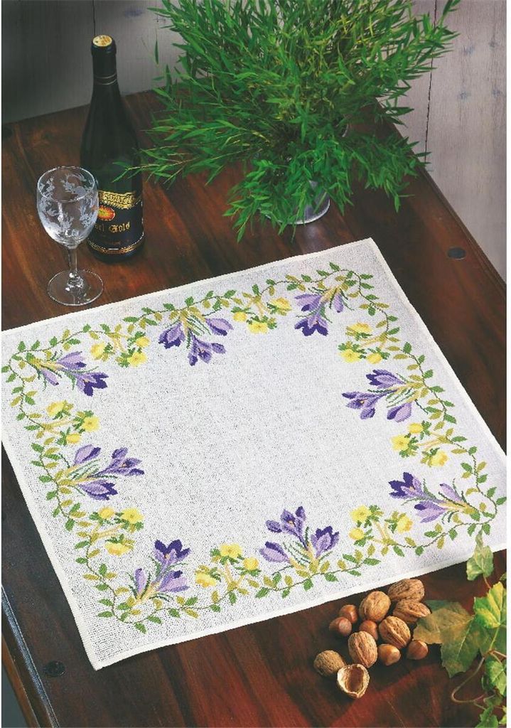 Eva Rosenstand Tischdecke Kreuzstich Set "Krokus und Produktbild 