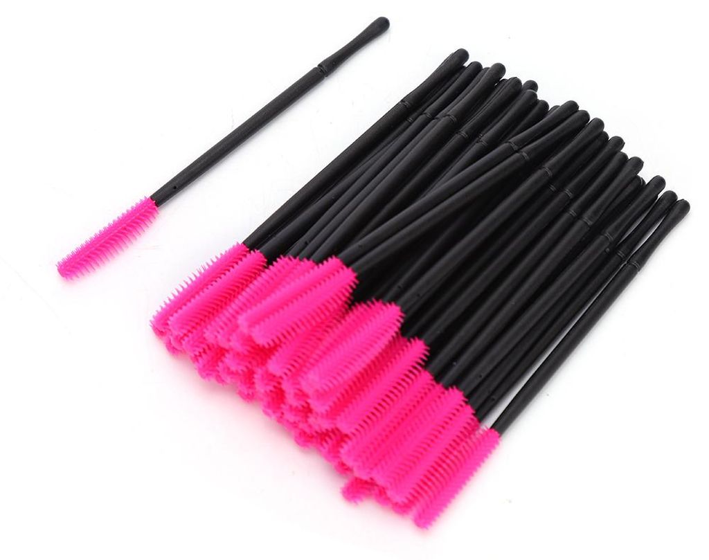 50 Teile/satz Einweg Wimpern Pinsel Make-Up Pinsel Mascara Applikator Schönheit WerkzeugRose Rot