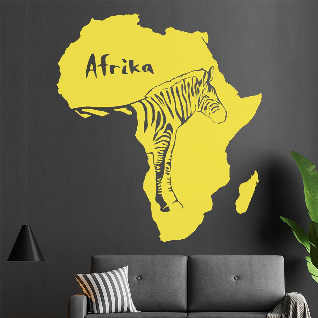 KIWISTAR Zebra u. Schriftzug Afrika Wandtattoo in 6 Größen - Wandaufkleber Wall Sticker - Dekoration, Küche, Wohnzimmer, Schlafzimmer, Badezimmer