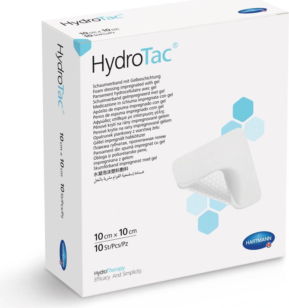 Hydrotac pěnový obvaz 10x10 cm sterilní 10 ks Obrázek produktu 