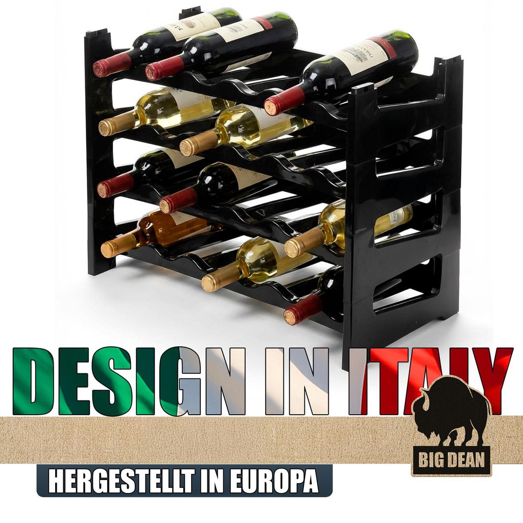 BigDean Flaschenregal stapelbar für 48 Flaschen Weinregal