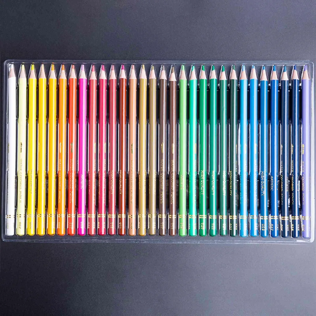 Crayons aquarellables avec sac de rangement : 210 couleurs éclatantes