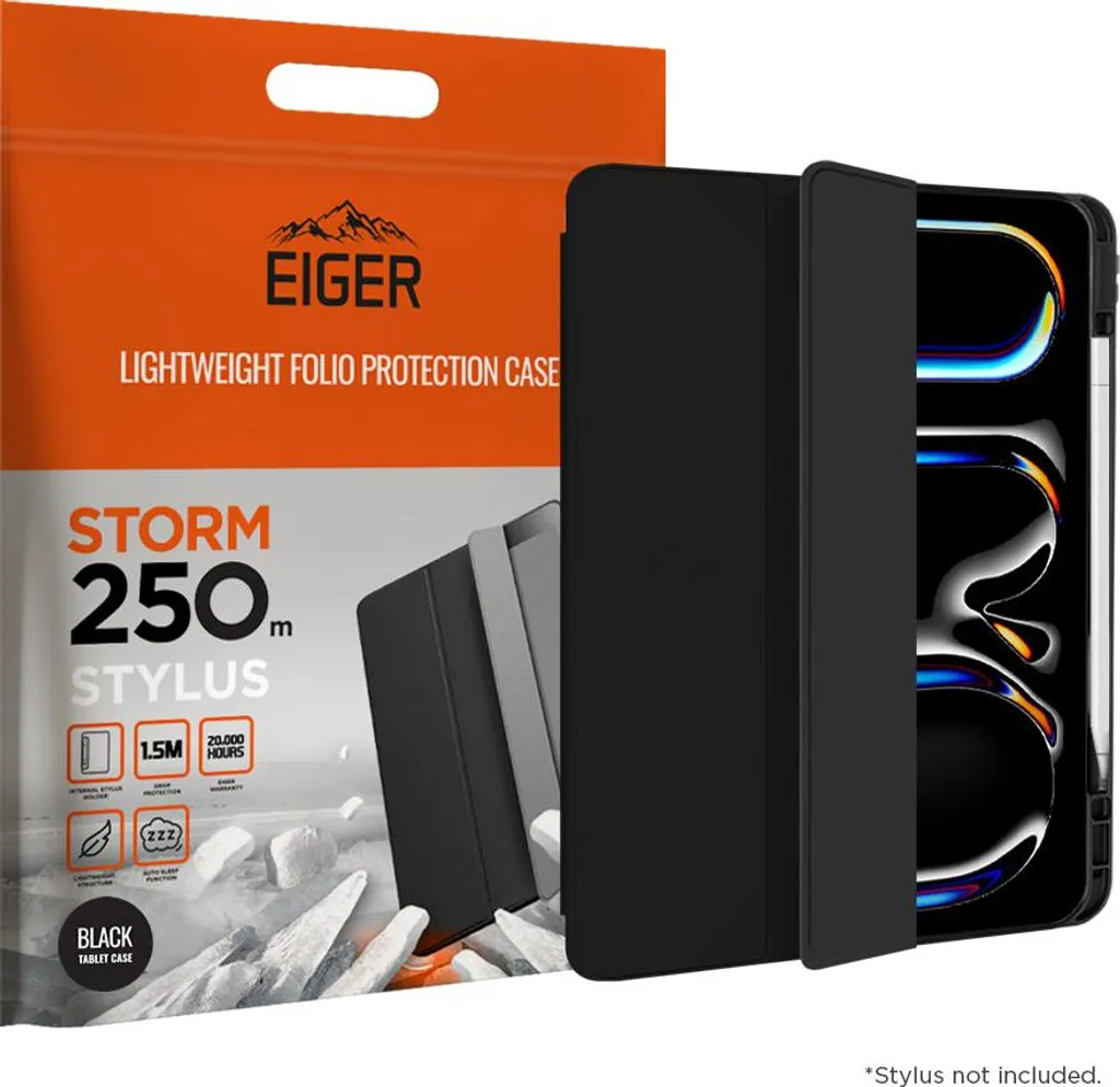 Coque iPad Pro 11 2024 Eiger Storm Noir : Etanchéité et Ultra-Résistance